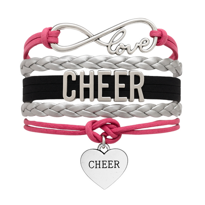 Cheer Infinity Heart Bracelet - Pick Team Colors