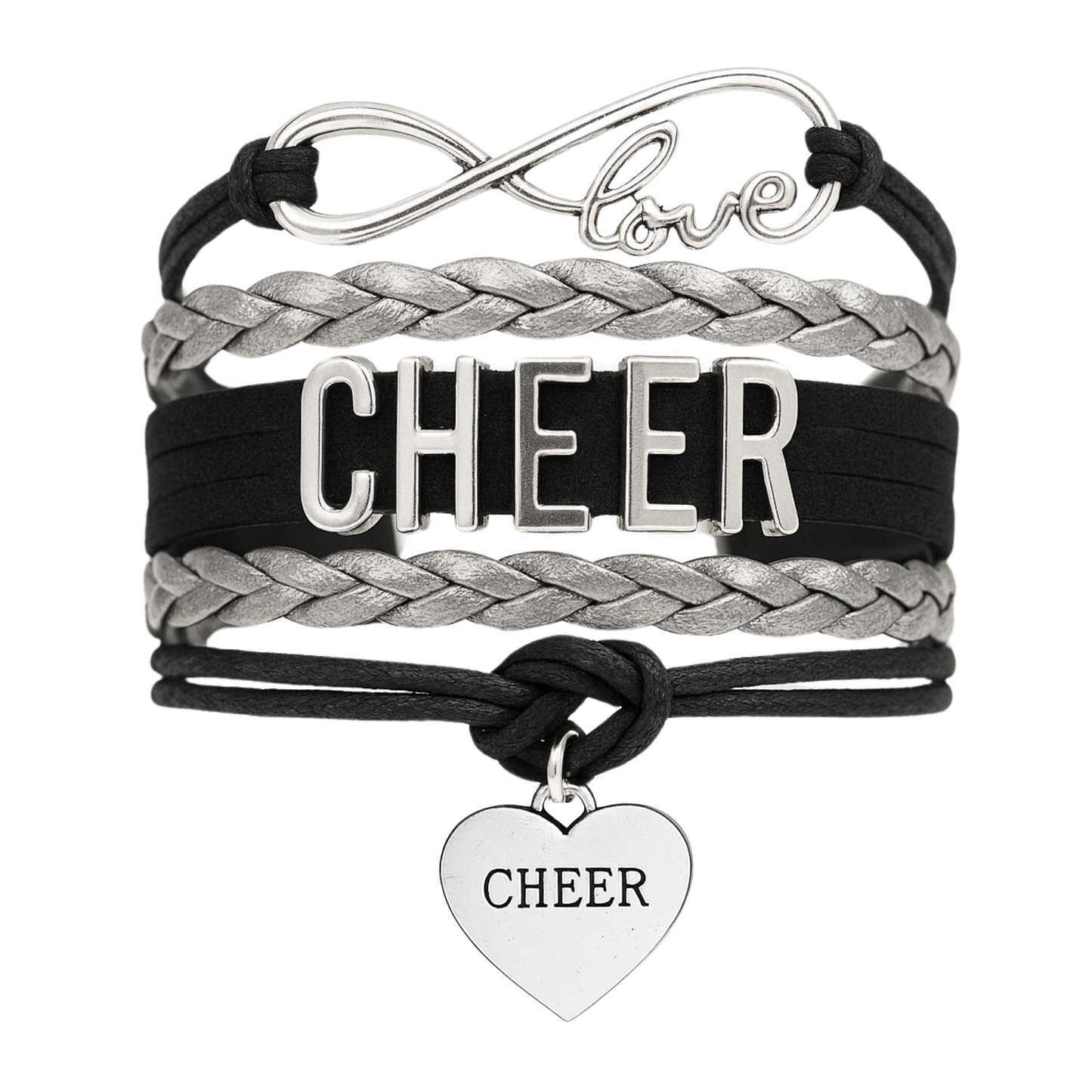 Cheer Infinity Heart Bracelet - Pick Team Colors