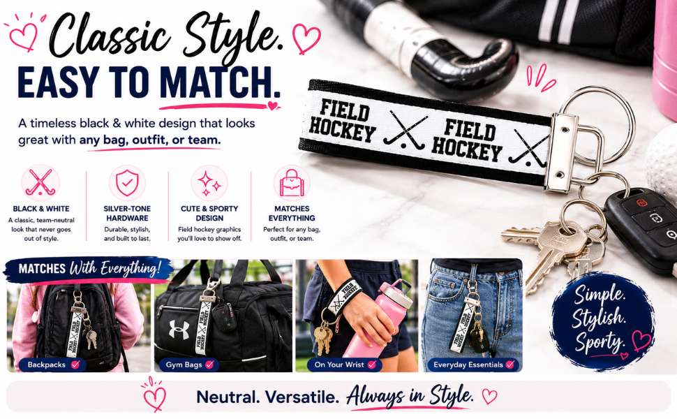 Field Hockey Fob Keychain