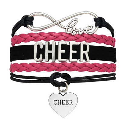 Cheer Infinity Heart Bracelet - Pick Team Colors