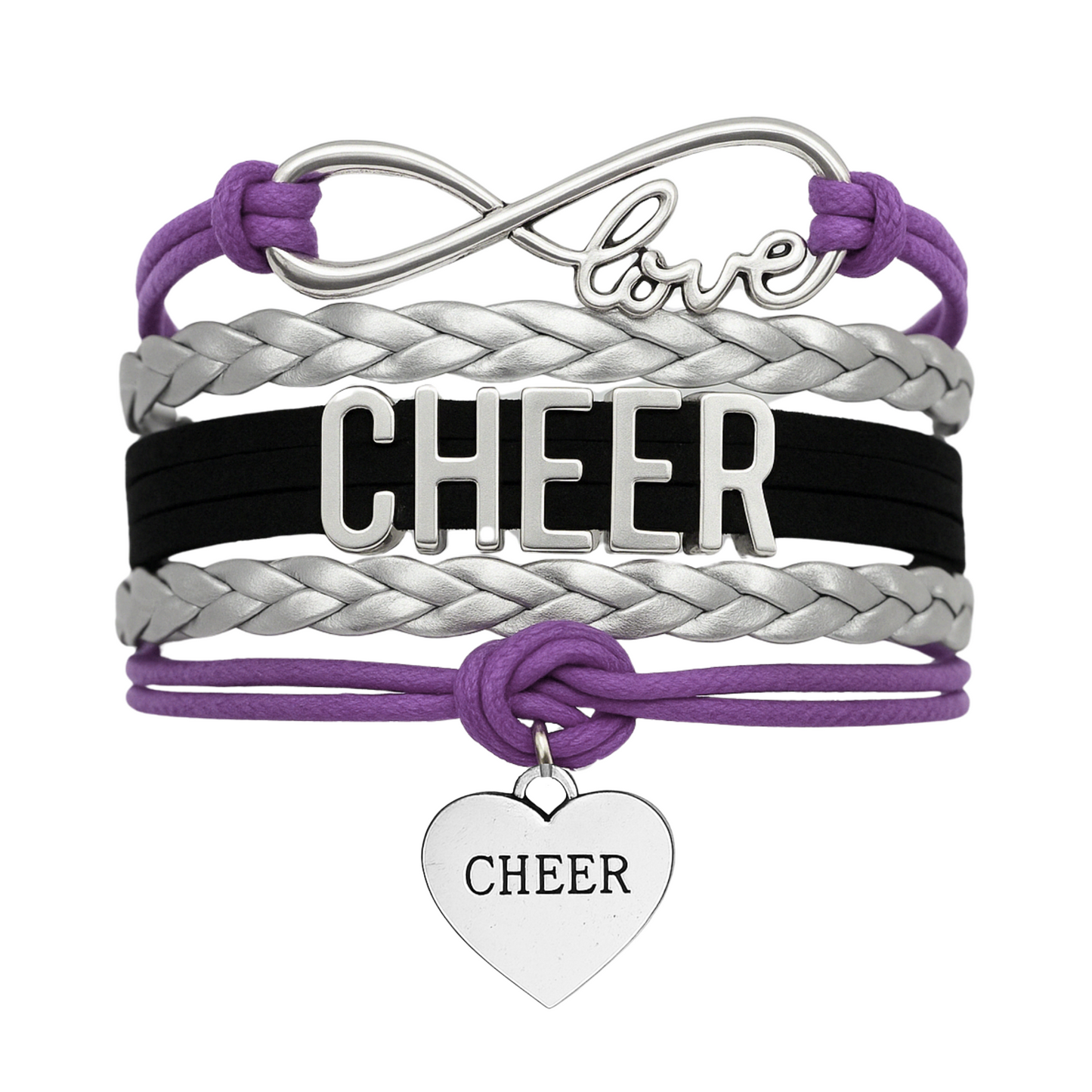 Cheer Infinity Heart Bracelet - Pick Team Colors