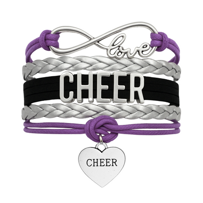Cheer Infinity Heart Bracelet - Pick Team Colors