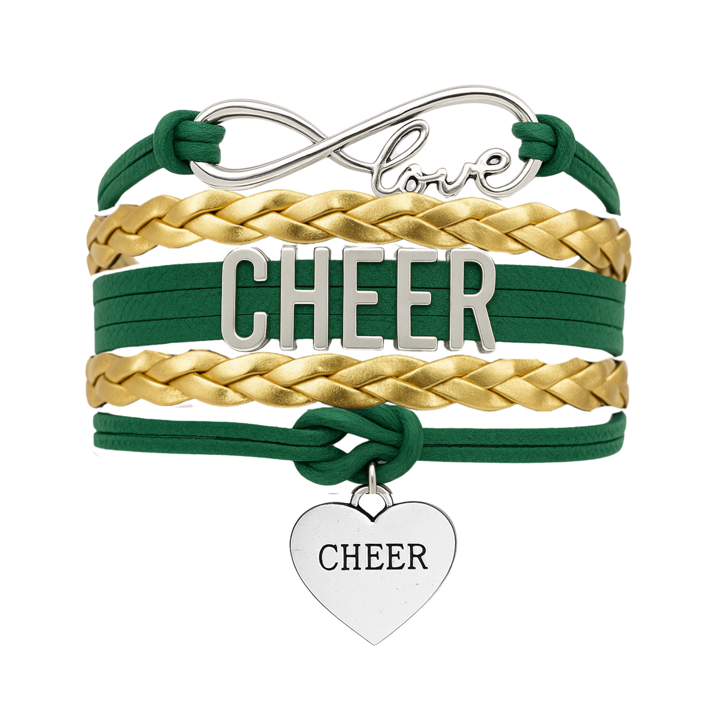 Cheer Infinity Heart Bracelet - Pick Team Colors