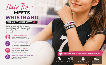 Girls Love Volleyball Hair Ties Set