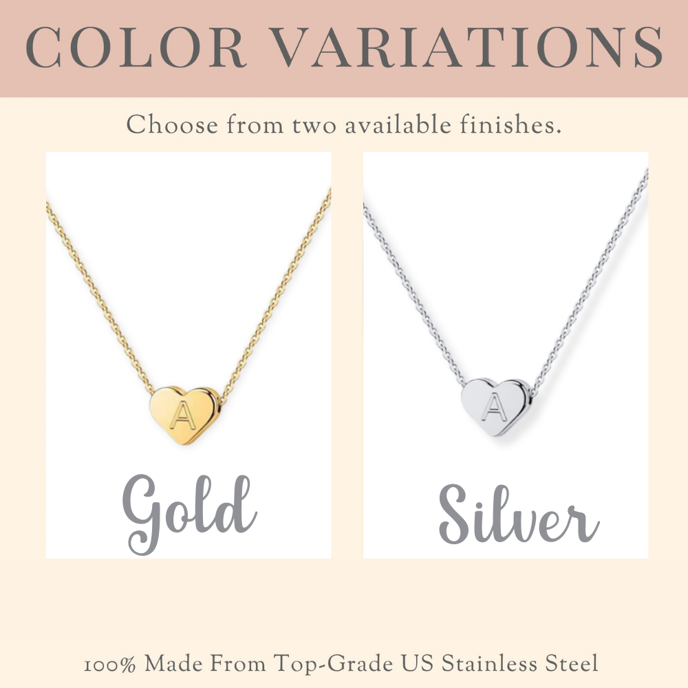 Gymnastics Heart Initial Necklace
