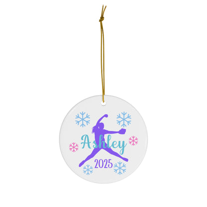 Personalized Softball Pitcher Ornament