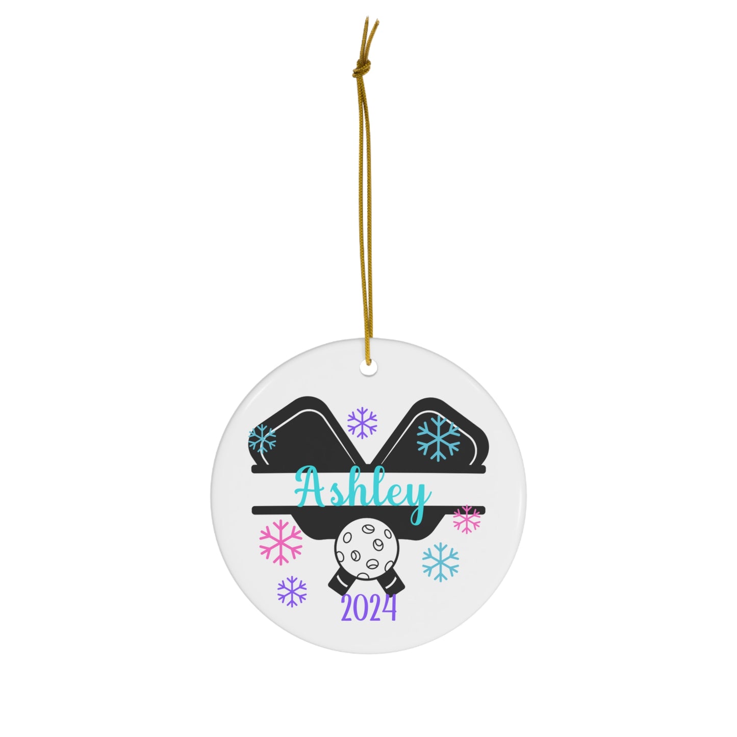 Personalized Pickleball Christmas Ornament