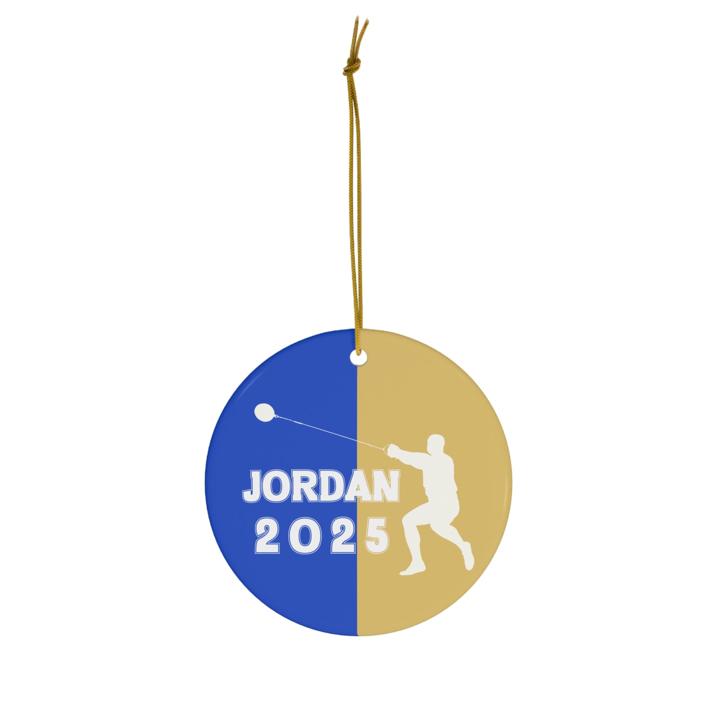 Hammer Throw Ornament, 2025 Personalized Boys Track and Field Christmas Ornament, Ceramic Tree Ornament