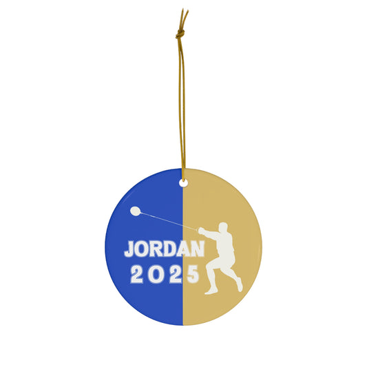 Hammer Throw Ornament, 2025 Personalized Boys Track and Field Christmas Ornament, Ceramic Tree Ornament
