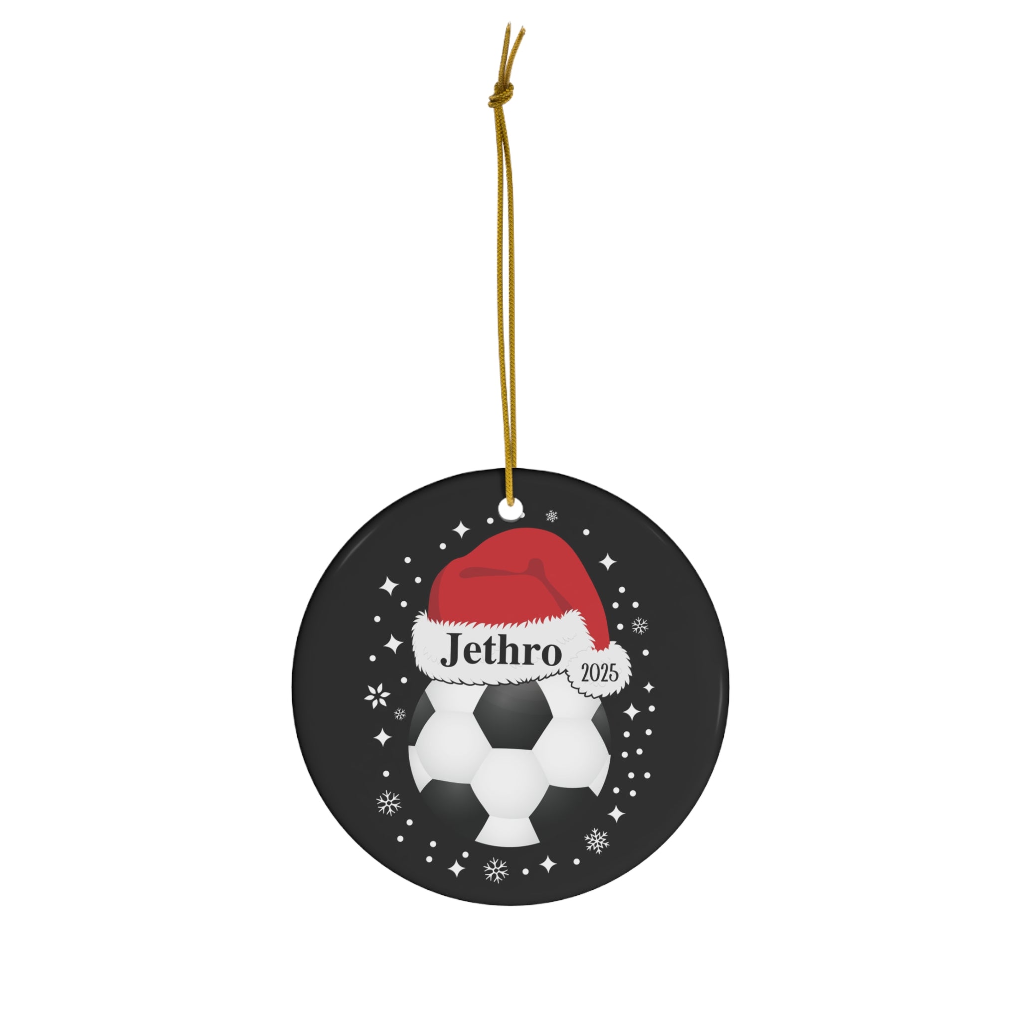 Soccer Ornament, Personalized Soccer Christmas Ornament, 2025 Ceramic Tree Ornament, Gift for Men and Women