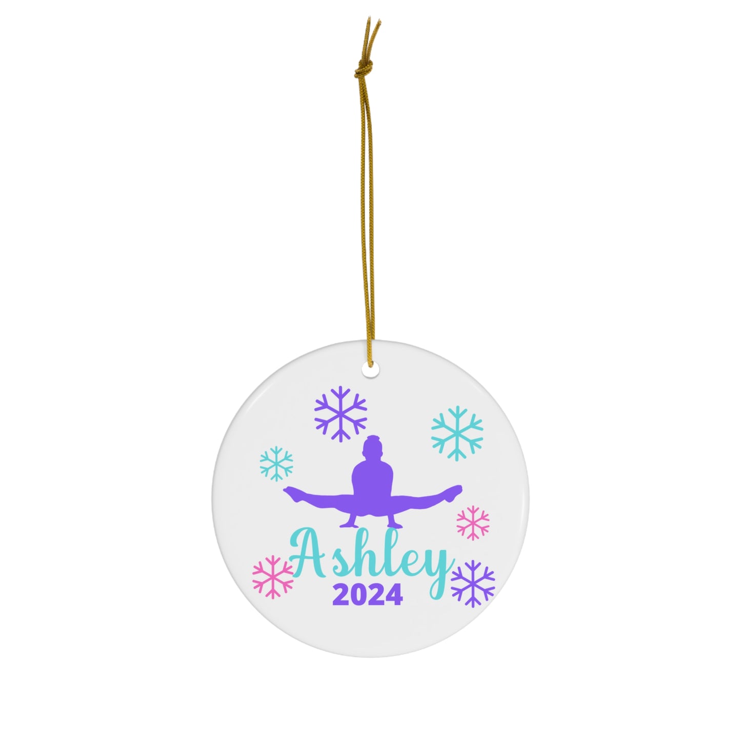 Personalized Gymnastics Split Christmas Ornament