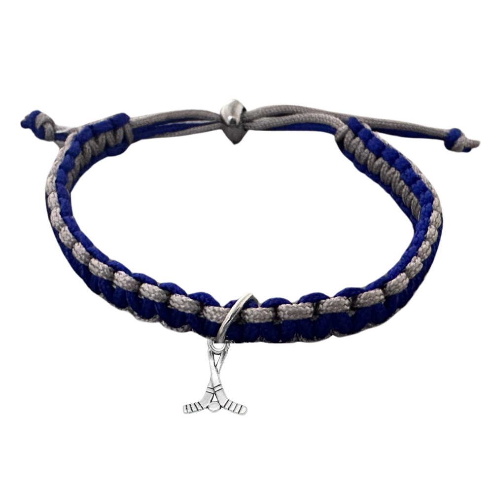 Ice Hockey Charm Multi Colored Rope Bracelet - Pick Colors