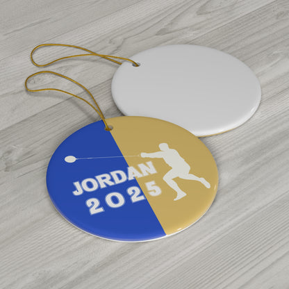 Hammer Throw Ornament, 2025 Personalized Boys Track and Field Christmas Ornament, Ceramic Tree Ornament