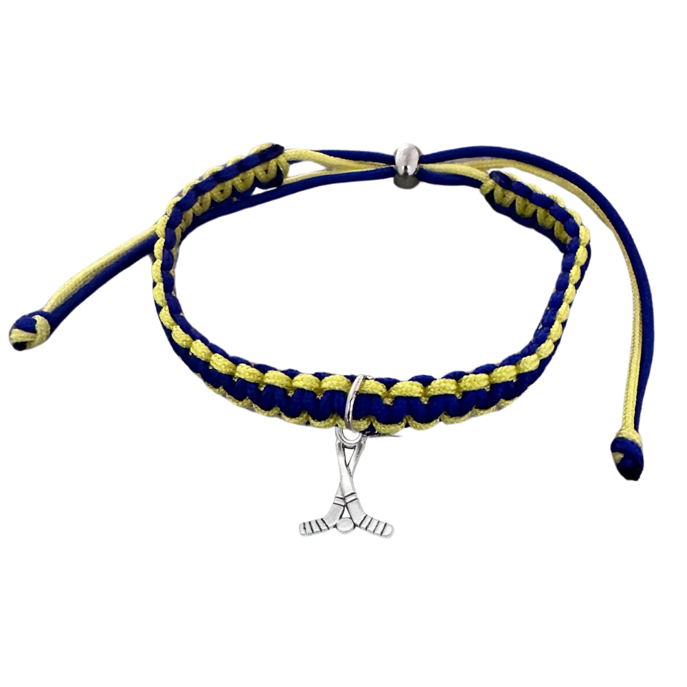 Ice Hockey Charm Multi Colored Rope Bracelet - Pick Colors