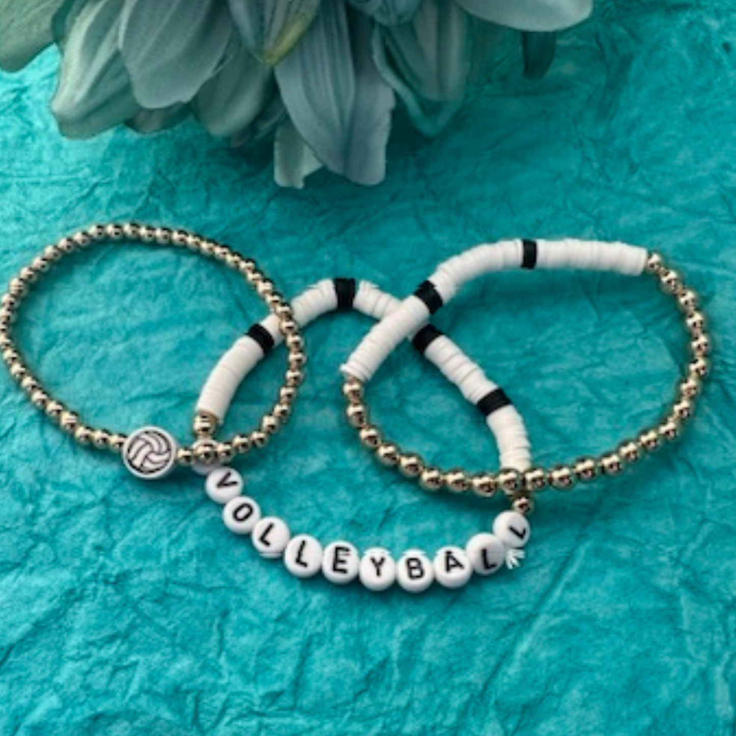 Volleyball Stackable 3pc Bracelet Set