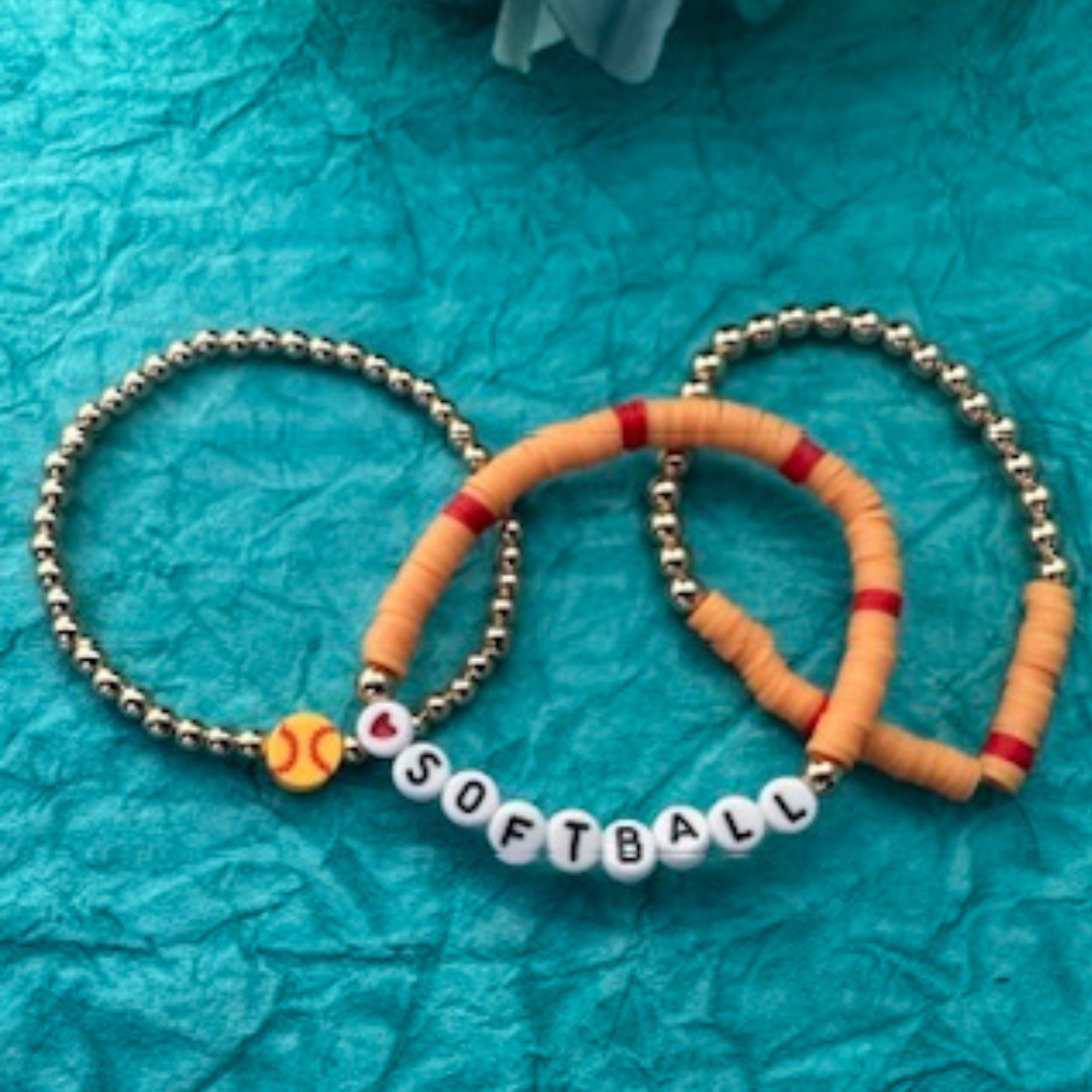 Basketball Stackable 3pc Bracelet Set