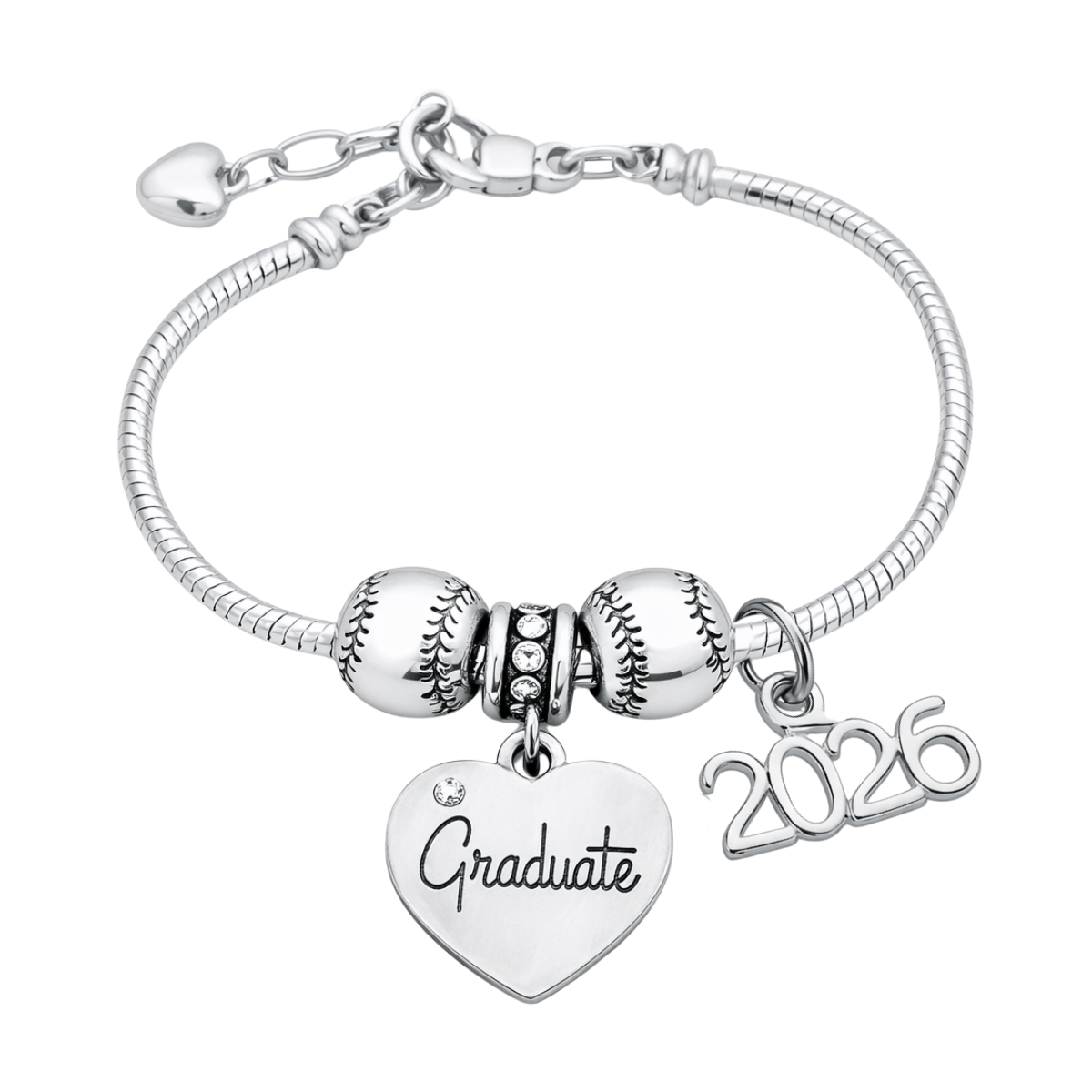 Softball 2026 Graduation Charm Bracelet