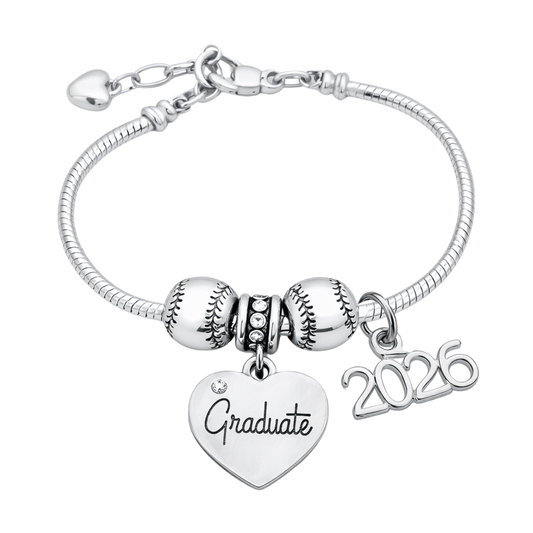 Softball 2026 Graduation Charm Bracelet