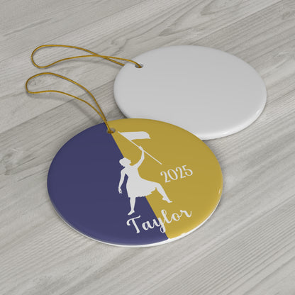 Personalized Color Guard Ceramic Christmas Ornament