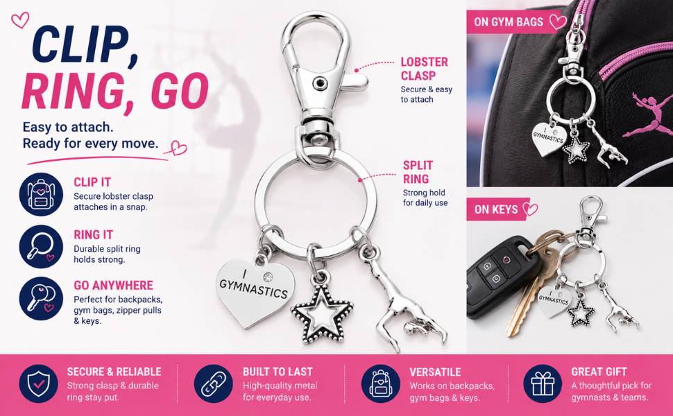 Girls Gymnastics Keychain