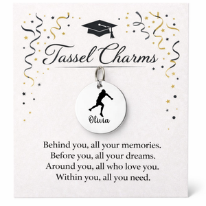 Shot Put Engraved Tassel Charm