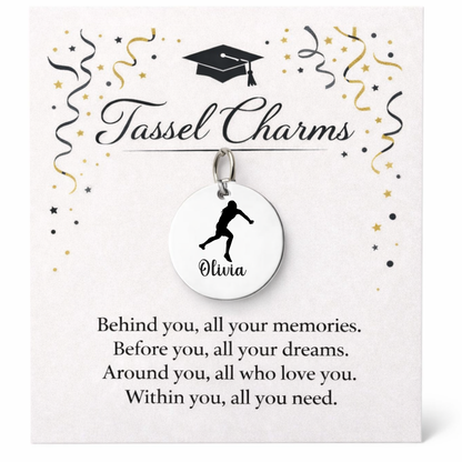 Shot Put Engraved Tassel Charm