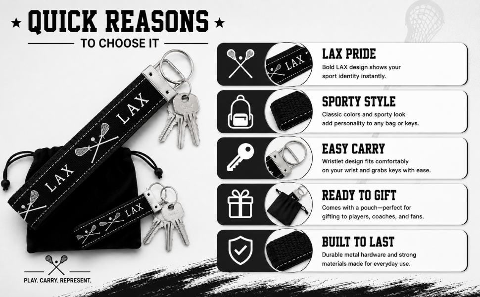 Lacrosse Stick Wristlet Keychain