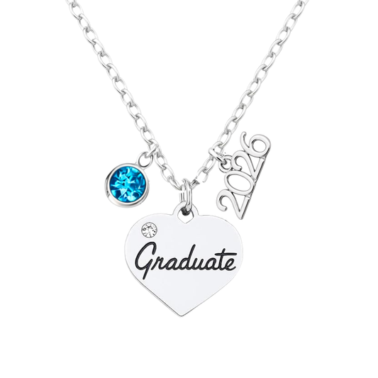 Personalized 2026 Graduation Necklace with Birthstone