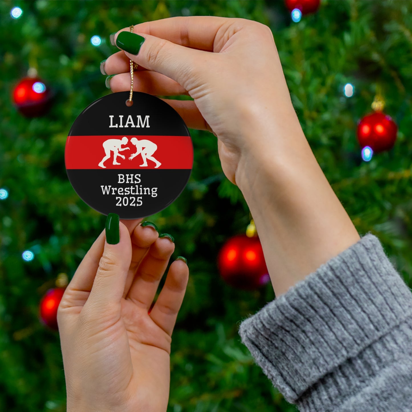 Wrestling Ornament 2025 Personalized Christmas Ornament