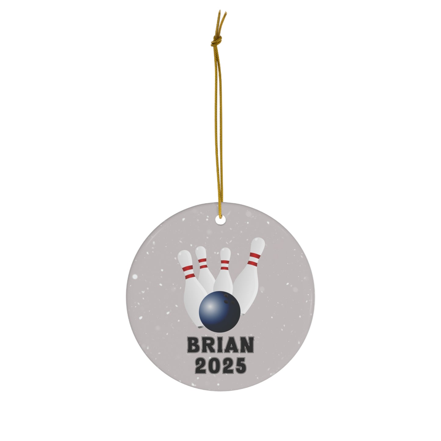 Bowling Ornament, 2025 Personalized Bowling Christmas Ornament, Ceramic Tree Ornament for Bowlers