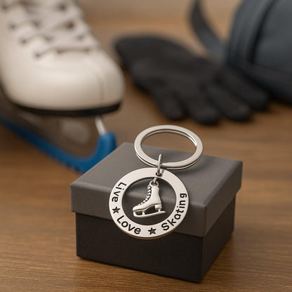 Live Love Figure Skating Keychain