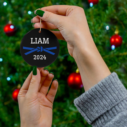 Karate Ornament, 2024 Personalized Karate Christmas Ornament, Ceramic Tree Ornament for Karate Players