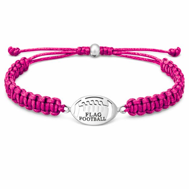 Flag Football Stainless Steel Rope Bracelet - Pick Color
