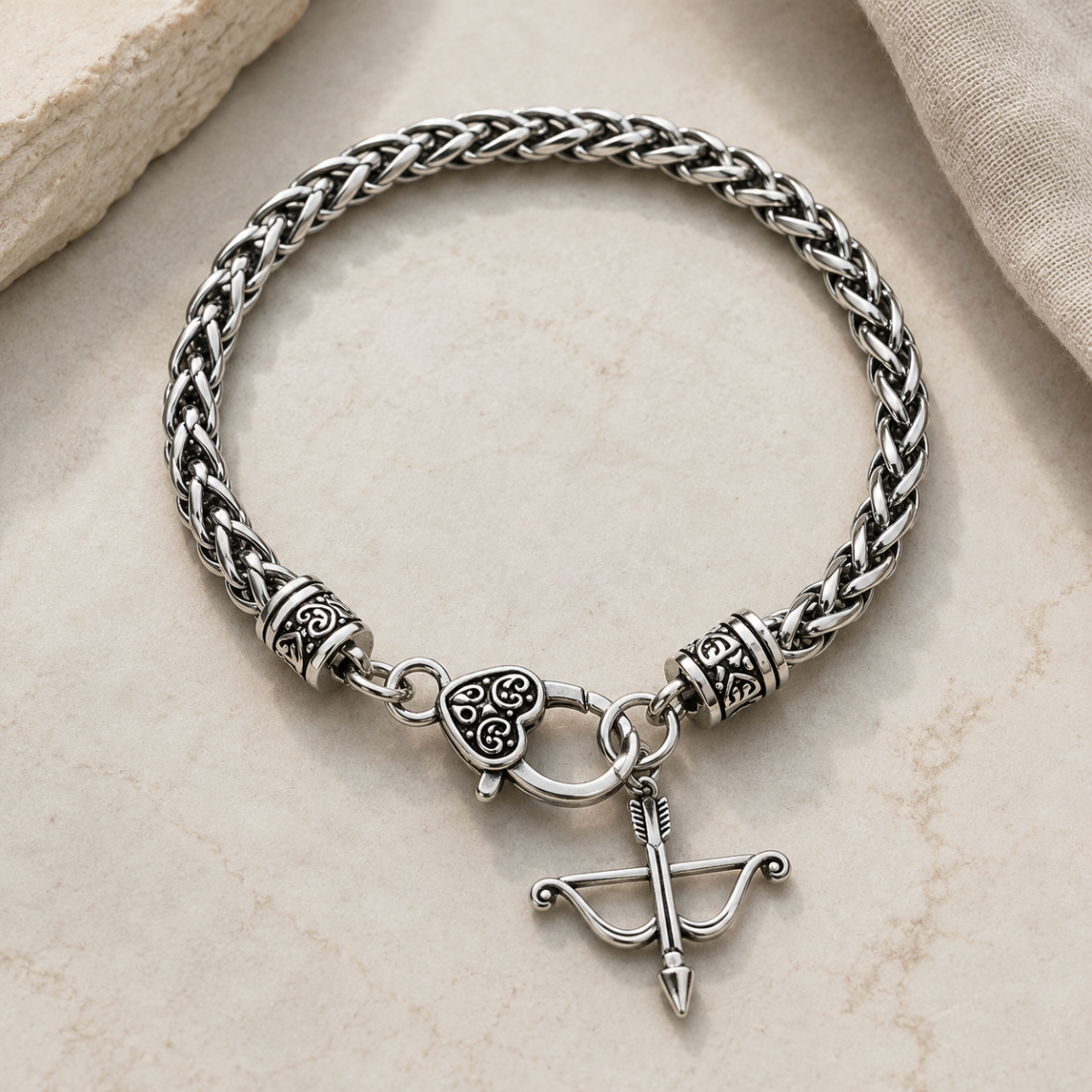 Archery Bow & Arrow Charm Bracelet