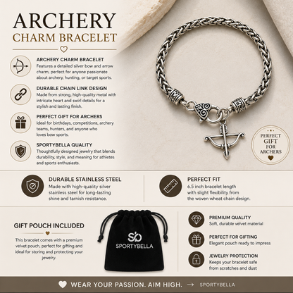 Archery Bow & Arrow Charm Bracelet