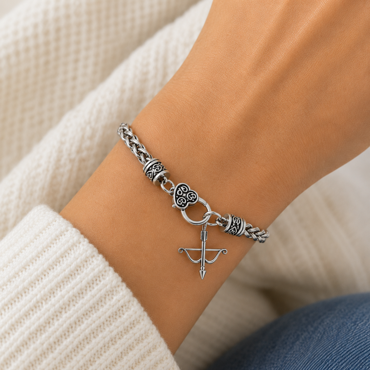 Archery Bow & Arrow Charm Bracelet