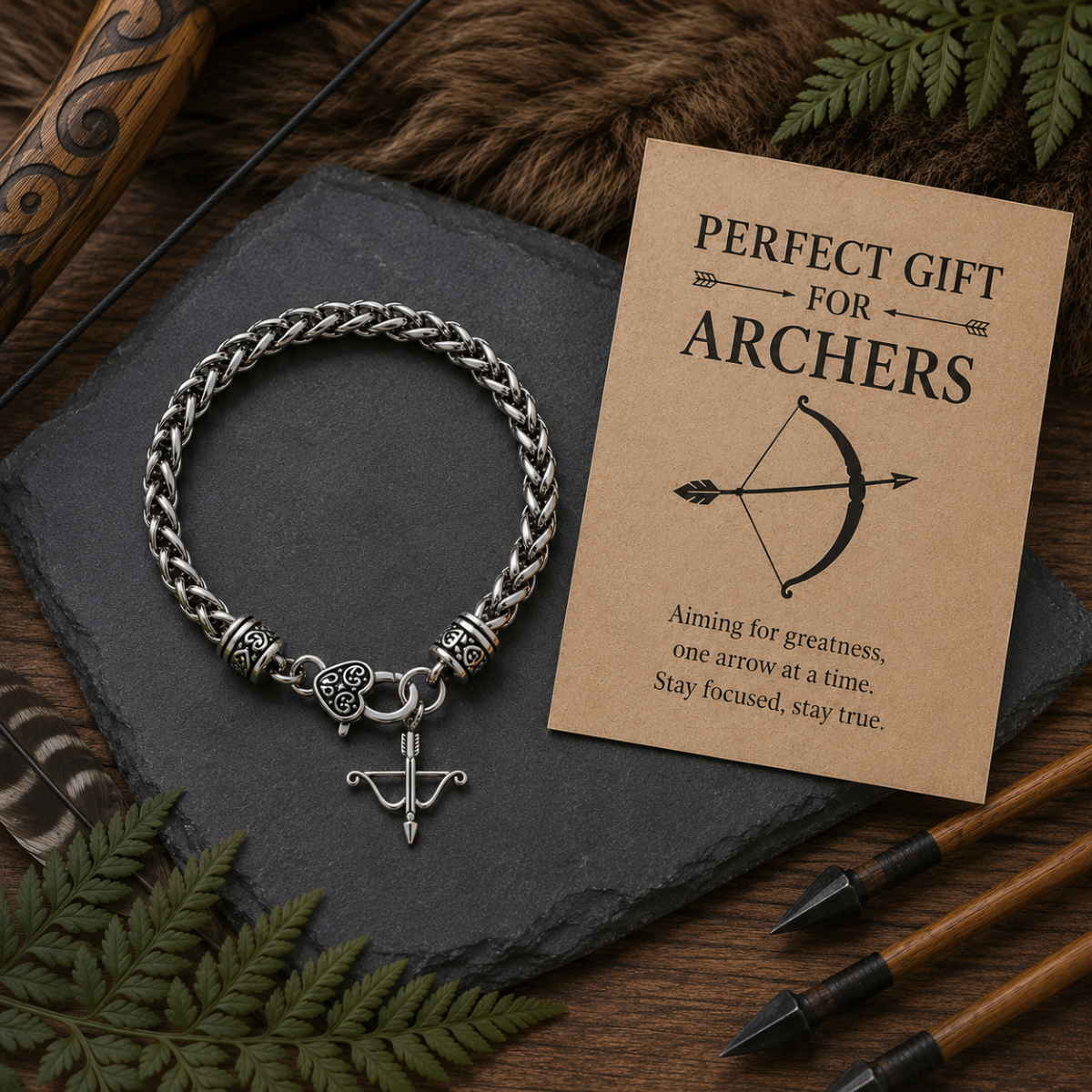 Archery Bow & Arrow Charm Bracelet