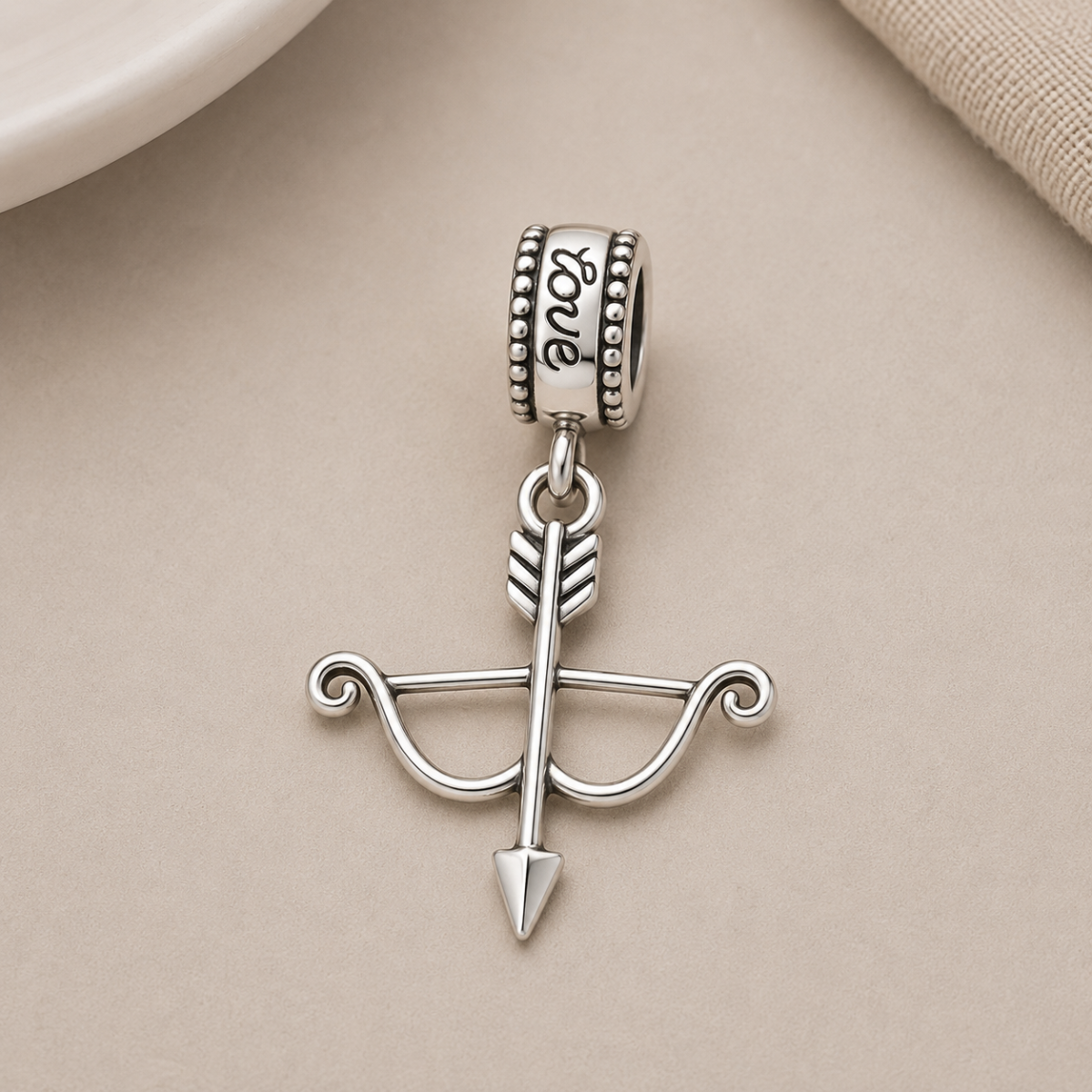 Archery Bow & Arrow Charm Bead