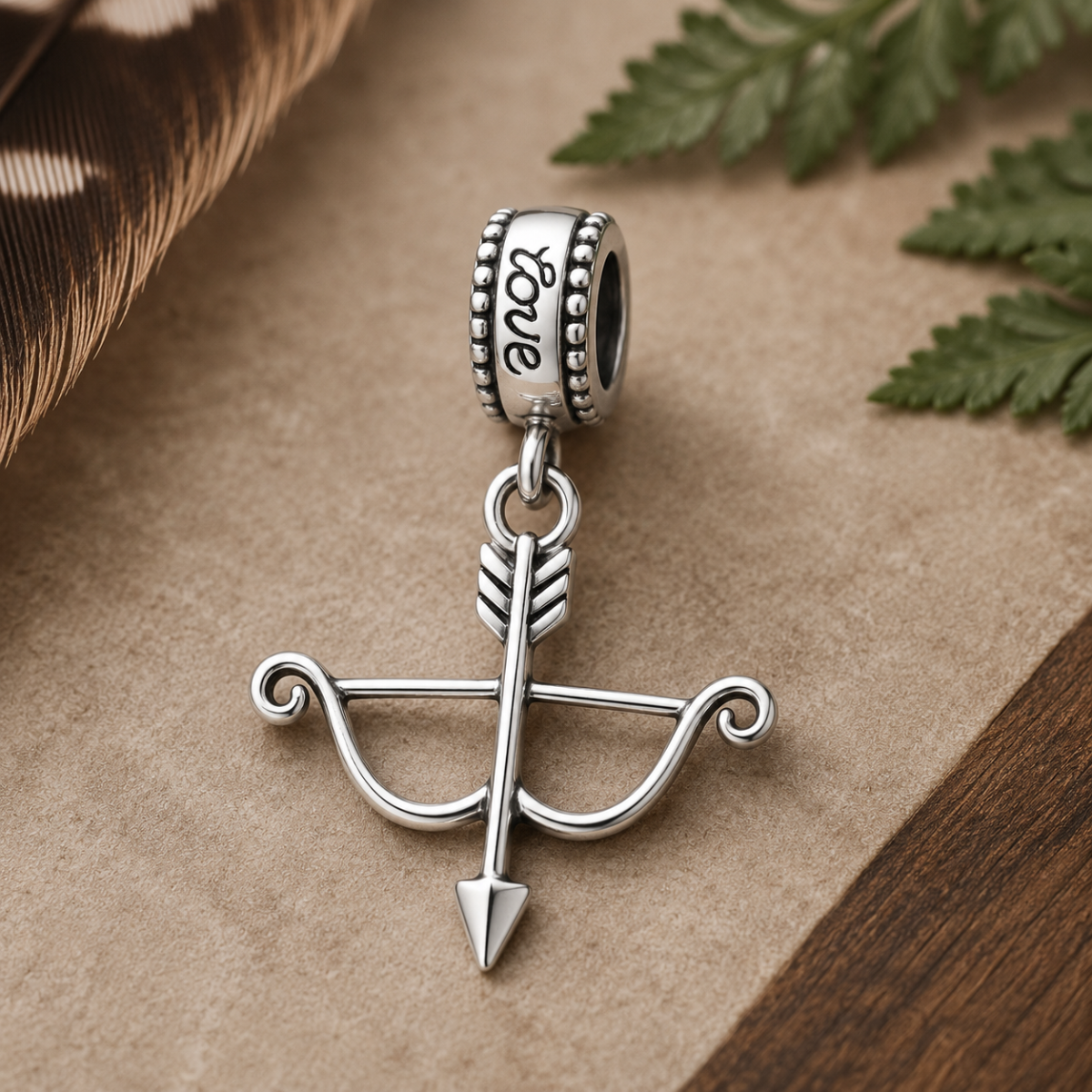 Archery Bow & Arrow Charm Bead