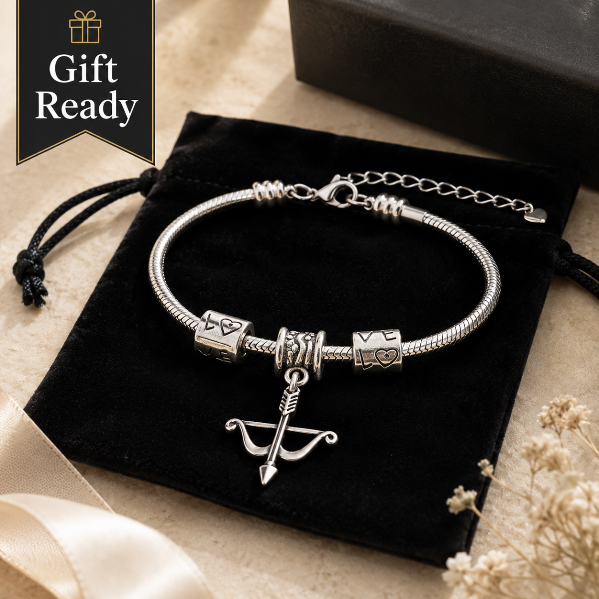 Archery Charm Bracelet – Bow and Arrow