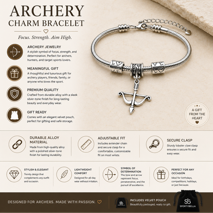 Archery Charm Bracelet – Bow and Arrow