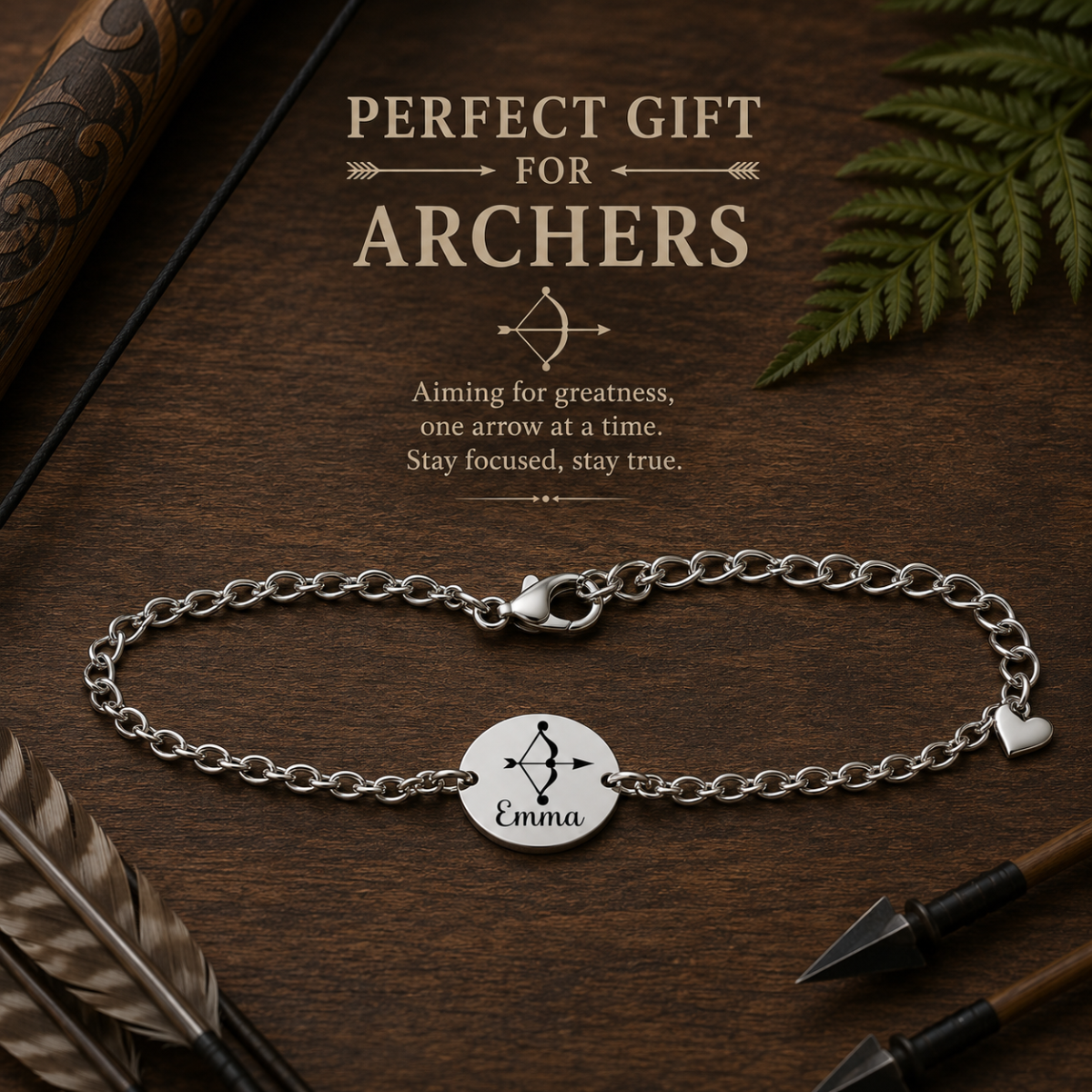 Personalized Archery Name Engraving Bracelet