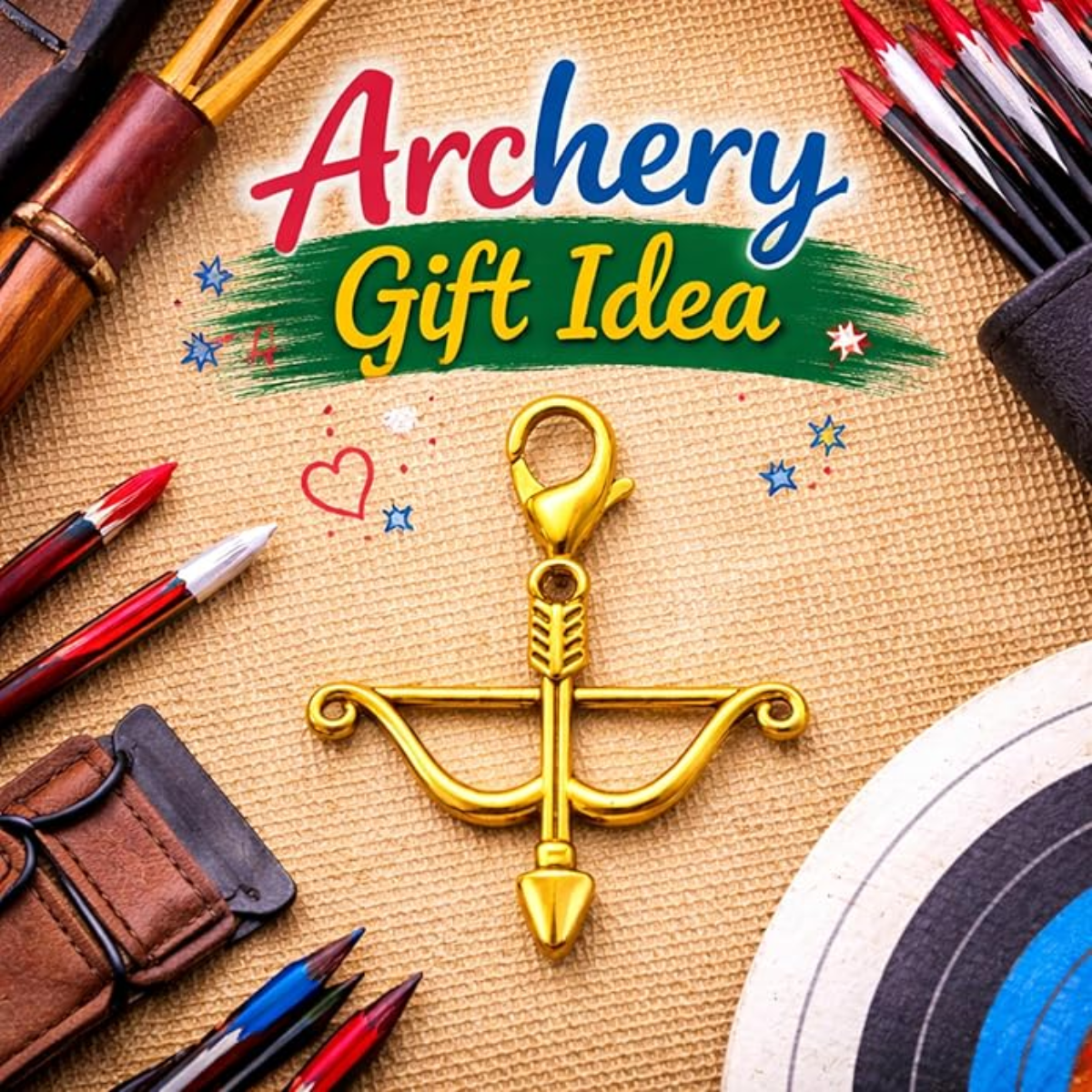 Archery Bow & Arrow Clip On Zipper Pull