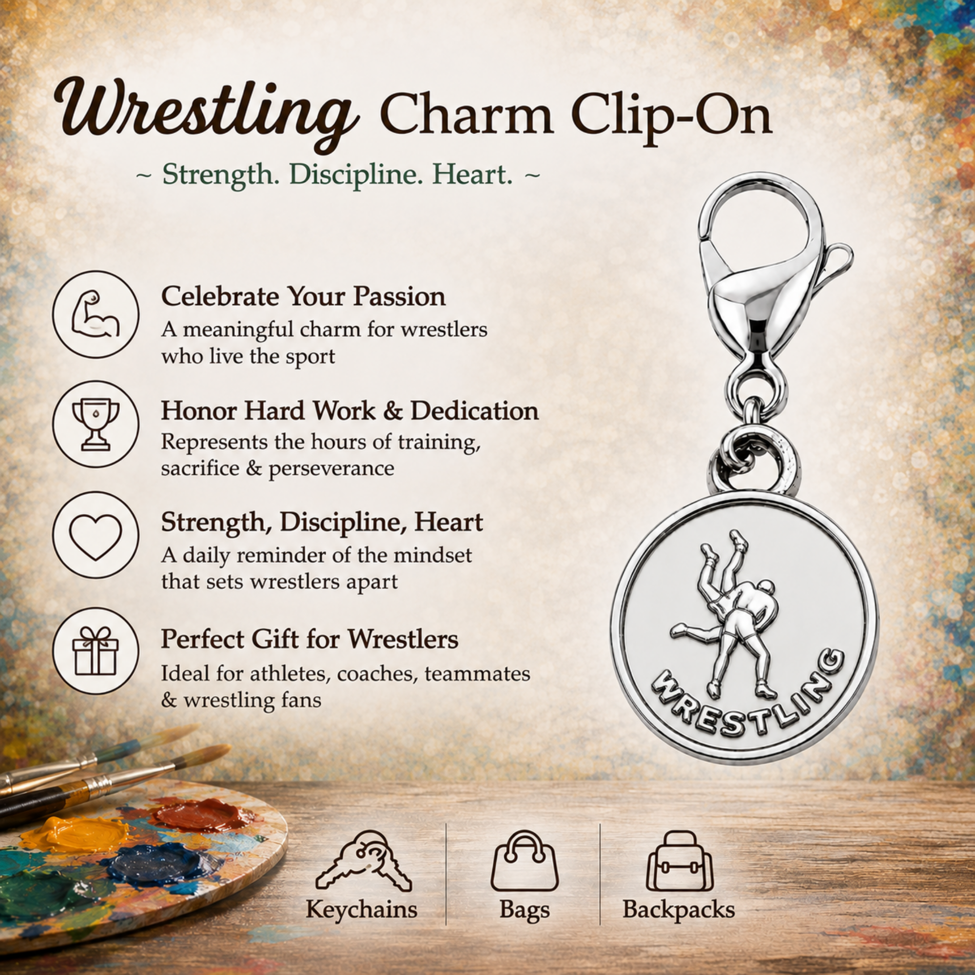 Wrestling Clip On Zipper Pull