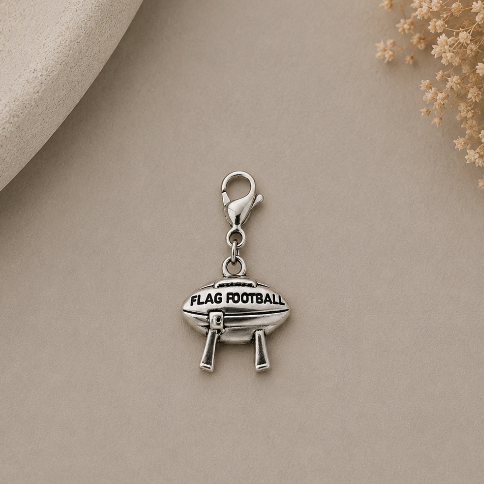 Football Clip On Zipper Pull