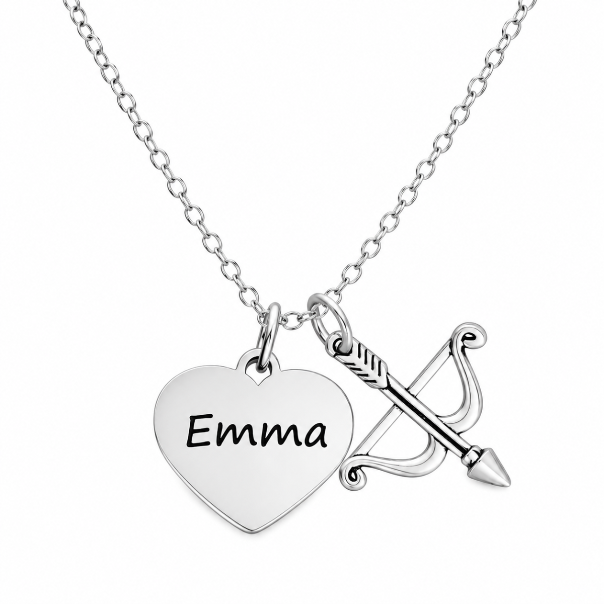 Personalized Archery Necklace – Custom Name Bow & Arrow Necklace