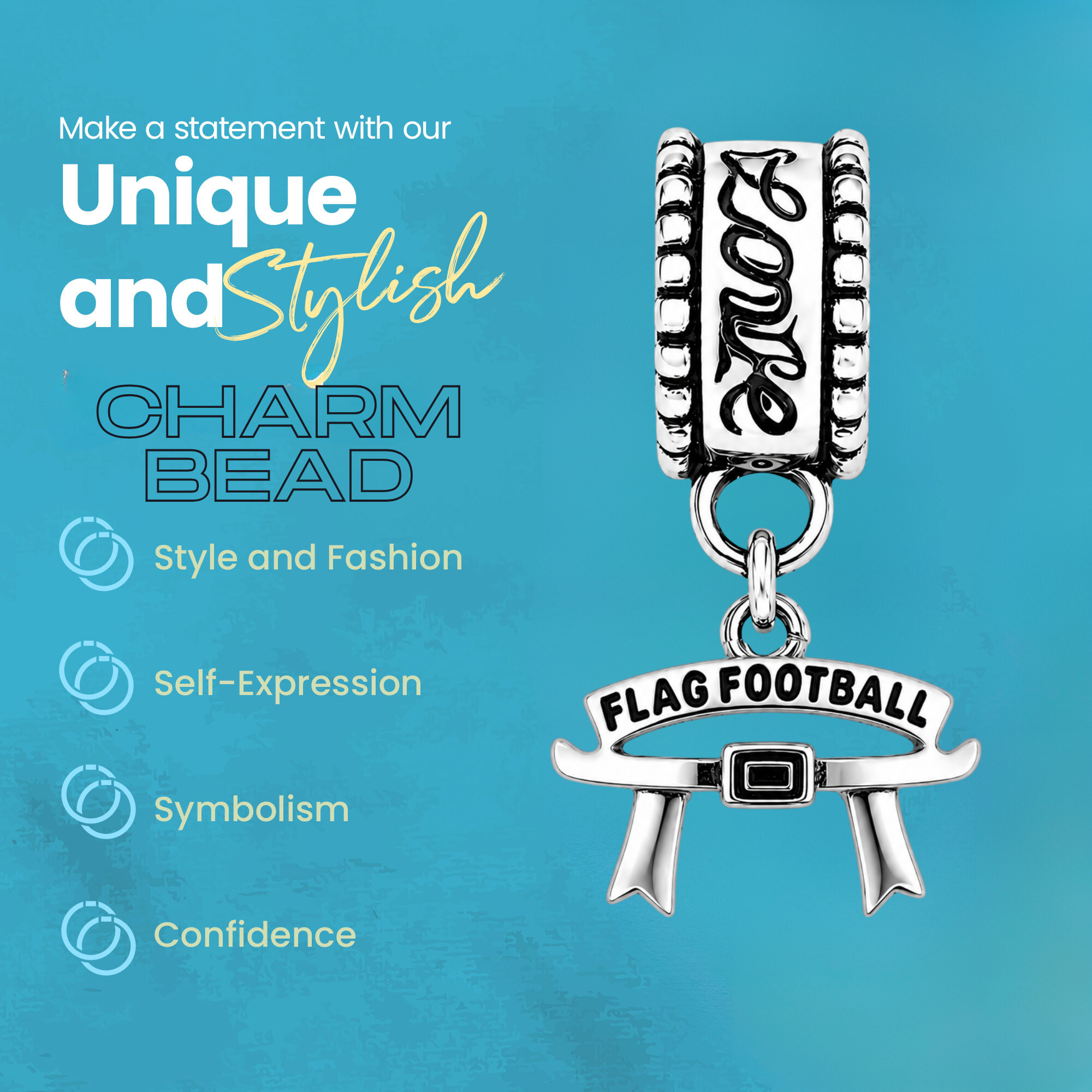 Football Charm Bead - Pick Style