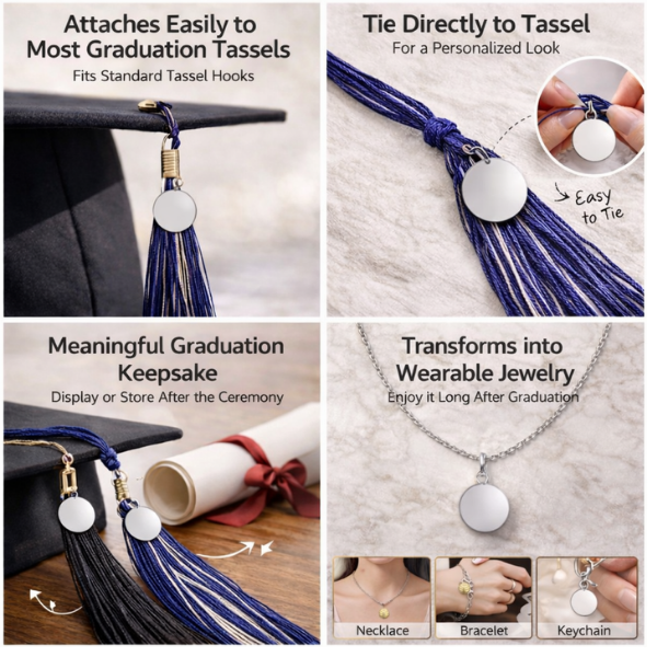 Shot Put Engraved Tassel Charm