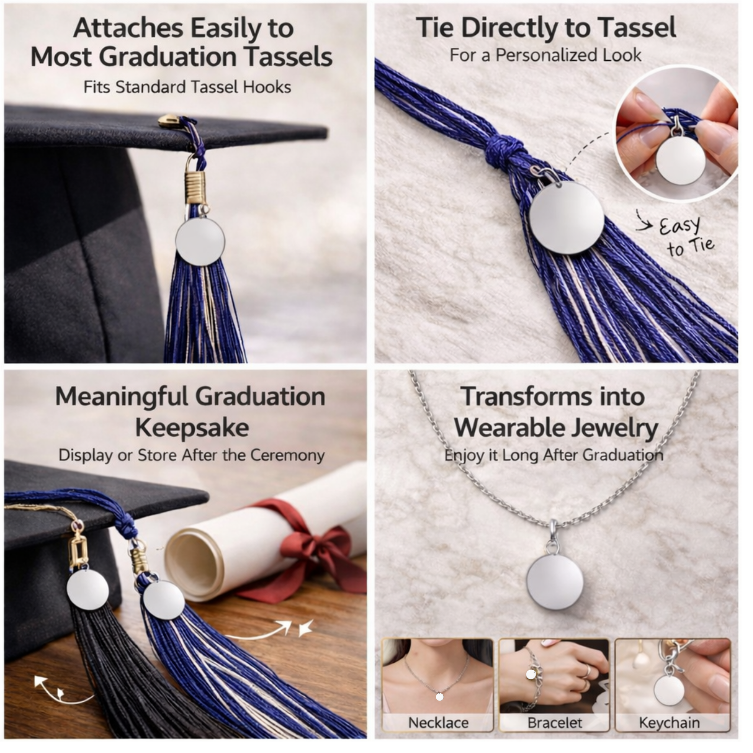 Volleyball Engraved Tassel Charm