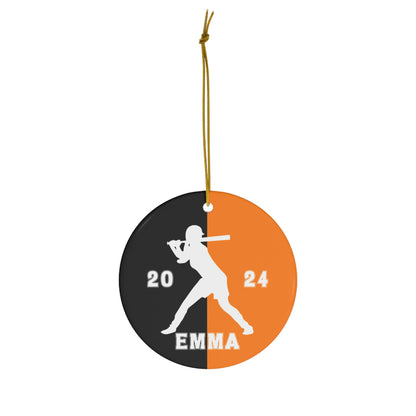 Personalized Softball Christmas Ornament